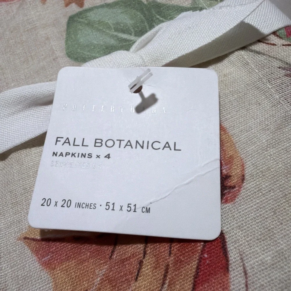 Potterybarn Fall Botanical Cotton Napkins 20